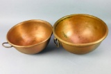2 Vintage Matfer Solid Copper Mixing Bowls