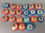 21 Vintage Fun Foods Baseball Player Pin Back Buttons