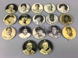 17 Vintage Baseball Pin Back Buttons