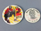 2 Vintage Michael Jordon Pin Back Buttons