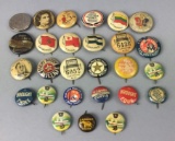 27 Assorted Vintage Pin Back Buttons