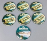 7 Vintage Miss Budweiser Thunderboat Racing Pin Back Buttons