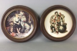 2 Limited Edition Framed Norman Rockwell Gorham Fine China Collectors Plates