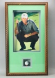 PGA Golfer Tom Lehman Shadow Box Autographed Golf Ball And Photo