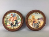 2 Limited Edition Framed Knowels Fine China Collectors Plates