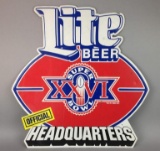 Miller Lite Beer Super Bowl XXVI Metal Sign