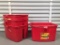 4 Rubbermaid 19 Quart Double Buckets With Pour Spouts