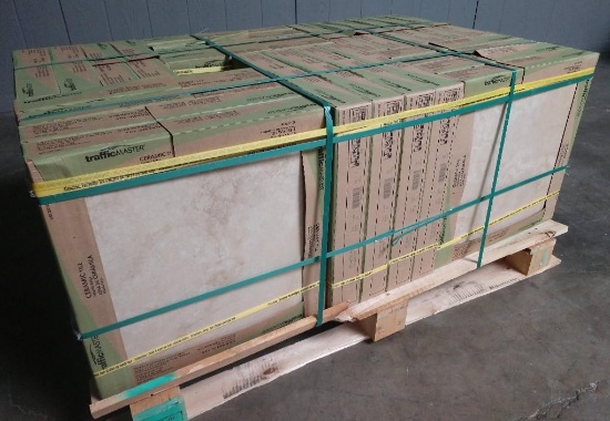 26 NEW Cases Of TrafficMASTER Atlantic Beige 18 in x 18 in Ceramic Floor and Wall Tiles