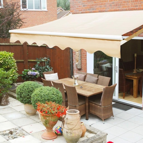 NEW Barton Manual Retractable Tan Patio Awning