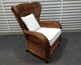 NEW Hand Woven Seagrass Outdoor Wicker Wingback Patio Chair