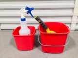 2 Buckets With Cleaning Supplies