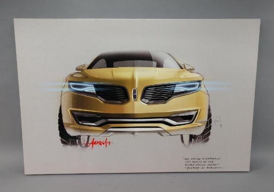 Design Sketch Lincoln MKX Concept Car Front View By Lincoln Design Manager Andrea di Buduo