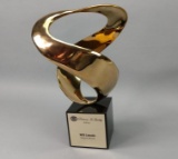 Solid Brass Abstract Art Sculpture / Trophy