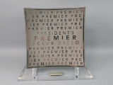 Lincoln Presidents Premier Club Glass Plaque