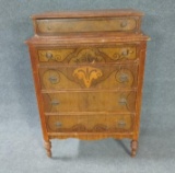 Antique 5 Drawer High Boy Chest