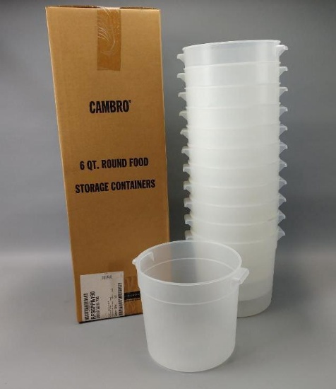 1 NEW Case Of Cambro 6qt Round Food Storage Containers