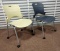 2 Rolling Herman Miller Stacking Office Chairs