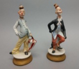 2 Porcelain Clown Statues/Figurines