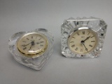 2 Crystal Desk Clocks
