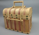 Hand Painted Wooden Picnic Basket