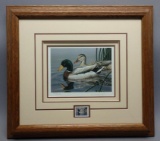 1984 Neal Anderson Limited Edition Federal Duck Stamp Art Framed Lithogrpah