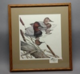 1988 Sherrie Russel Limited Edition Duck Art Framed Lithograph