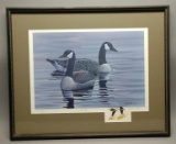 1986 Susan Hastings Bates Artist Proof Duck Art Framed Lithograph