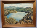 Vintage Framed Osage Lake Original Oil Painting On Board