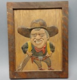 Limited Edition Ausems Hand Carved Wooden John Wayne Wall Plaque