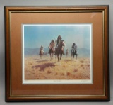 Framed Apache Renegade By Olaf Wieghorst Lithograph
