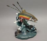 The Danbury Mint Fran Dutzler Trout Fishing Sculpture