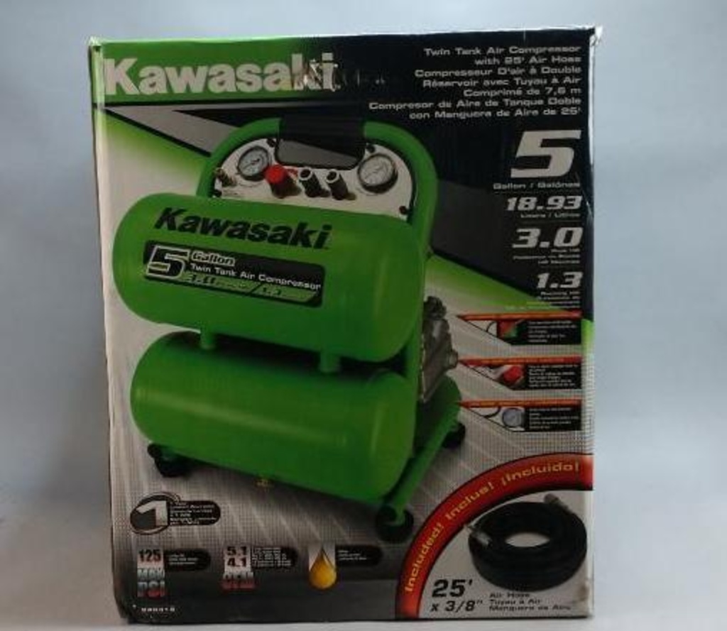Kawasaki 3HP 5 Gallon Air Compressor | Online Auctions | Proxibid