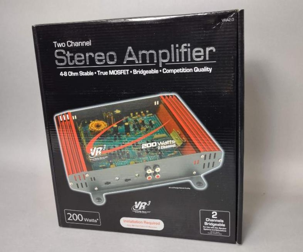VR3 200 Watts Peak Channel Car Audio Amplifier 10 Gauge Amp