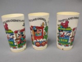 3 Vintage Deka Plastics Disneyland Cups