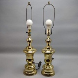 2 Vintage Brass Table Lamps