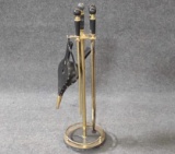 Brass And Marble Fireplace Tool Set