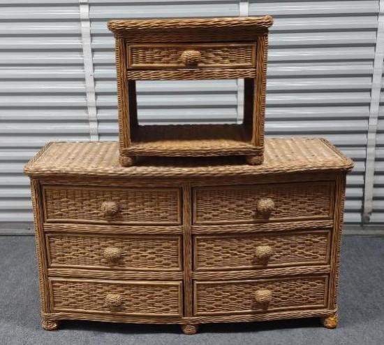 Pier 1 San Angelo Collection Rattan Dresser And Night Stand