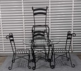 Wrought Iron Glass Top Table With 4 Chairs