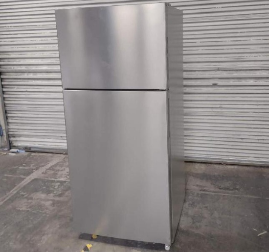 Stainless Steel 18 Cubic Foot Top Freezer Refrigerator