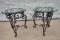 2 Wrought Iron Glass Top Side Tables / End Tables