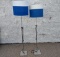 2 Adjustable Height Chrome Pole Lamps