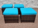 4 Woven Patio Seats / Footstools