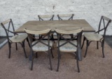 Modern Rustic Dinning Room Table With 6 Chairs