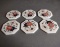 6 Vintage Quartz Coasters With Mother Of Pearl Inlay