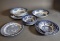 10 Queens Currier And Ives Blue And White China Plates/Bowls