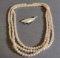 Vintage Costume Jewelry Pearl Necklace With Pin