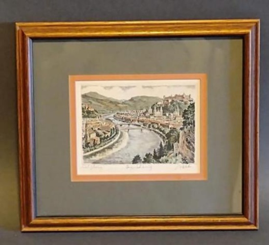 Vintage Framed Lithograph