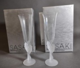 4 Mid Century Modern Sasaka Crystal Stemware Sets