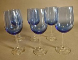 6 Vintage Crystal Wine Glasses