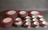 45 Piece Mikasa Parchment Red China Set